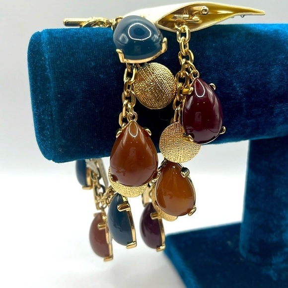 2 Mia Collection Women’s Jewelry Blue Maroon Orange Gold Tone Bracelet Toggle - Picture 1 of 9